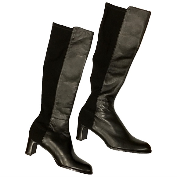 Stuart Weitzman 50/50 Napa Leather & Stretch Boot - Picture 9 of 16